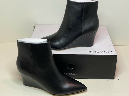 Nine West Carter Wedge Booties Black 