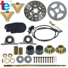29" 32" 44" Go Kart Rear Live Axle Kit Sprocket Hub Brake Assembly chain Disc