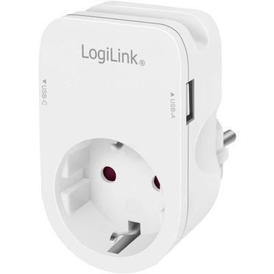 LogiLink PA0259 Anschlussdose mit USB-Ladeausgang, erhöhter Berührungsschutz,