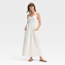 Women's Crochet Trim Maxi Sundress - Universal Thread White M