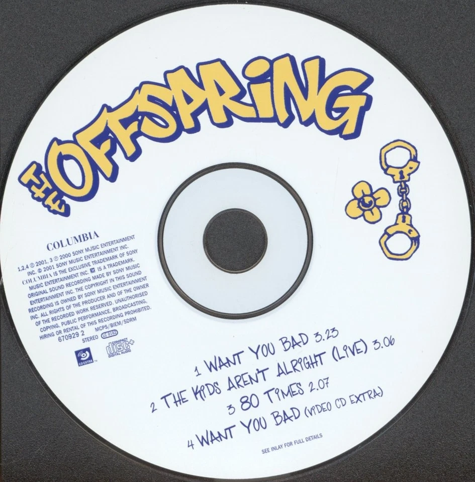 Offspring Want You Bad CD Sony 2001 plus cd rom video. Has info-sticker on front - Bild 3 von 3