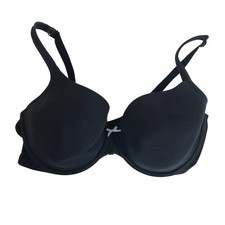 Cacique Black Cotton T-Shirt Bra Underwire Full Coverage 44DD Lane Bryant