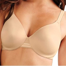34C Bali DF3W11 One Smooth U Smoothing Concealing Underwire Bra, Beige, New
