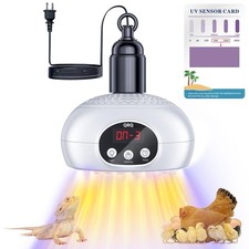 Chicken Coop Heater, 200W-350W-500W Reptile Heat Lamp Upgraded with UVA UVB L...