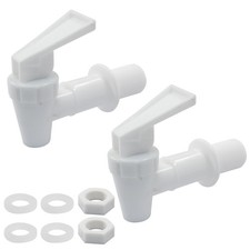 2pcs Replacement Cooler Faucet, Plastic Water Dispenser Tap Set, White