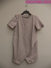 ASOS Women's Front Wrap Short Sleeve Mini Shift Dress Size 8 Light Gray F100039