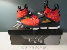 Nike Lebron XV Prime Rojo Usado Talla 11 Para Hombres Diamond Turf 93 96 DT Max Deion Blanco