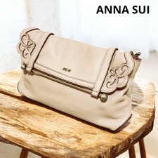 Anna Sui Flower Motif Beige Shoulder Bag