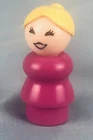 Fisher Price Vintage Little People Pink Woman Magenta Mom Figure Plastic HTF