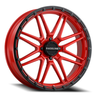 Raceline Wheels Krank XL UTV A11R 18x7 4x137 0mm Red Satin/Black A11R-87037-00