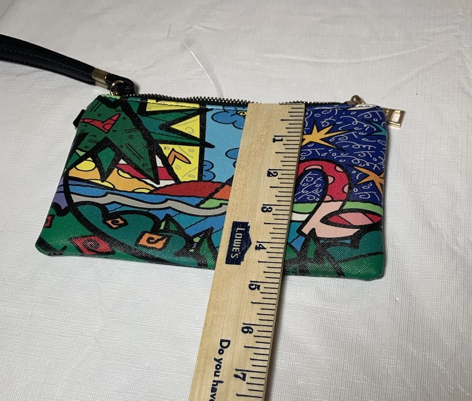 ROMERO BRITTO КОШЕЛЕК С РЕМЕШКОМ ЗАСТЕЖКИ БУМАЖНИК И МОНЕТА МЕШОК * - Изображение 2 из 4