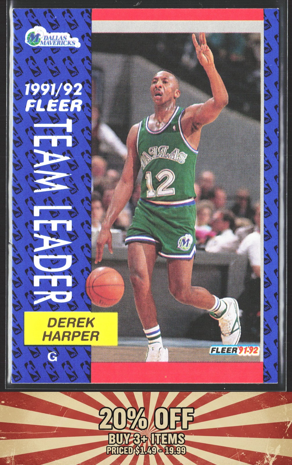 1991-92 Fleer #377 Derek Harper Dallas Mavericks