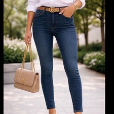 Pilcro by Anthropologie High Rise Denim Legging Jeans Dark Ankle Wash Size 26