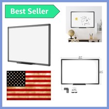 Magnetic Dry Erase White Board, 36 X 24 Inches, Black Aluminium Frame