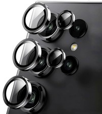 For Galaxy S23 S24 Ultra Tempered Glass Camera Lens Protector Metal Ring