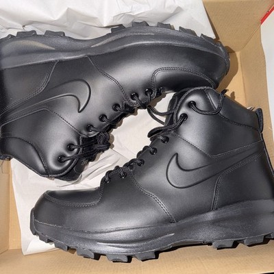 Men's Nike Manoa Leather Boots Black/Black/Black HF7095 001 SIZE 13