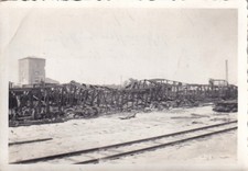 Foto - Russland Feldzug gesprengter russischer Munitionszug - 2.WK