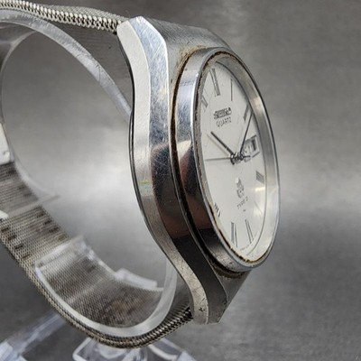 Seiko Type II Watch Men 35mm Silver Dial Silver Tone Daydate 4316