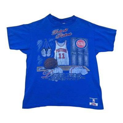 Vintage 90s Nutmeg Detroit Pistons NBA Locker Room Tee L