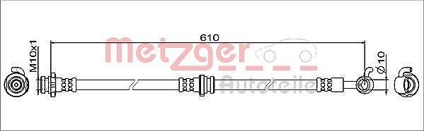 Metzger Bremsschlauch Links, Vorderachse FüR Nissan-image