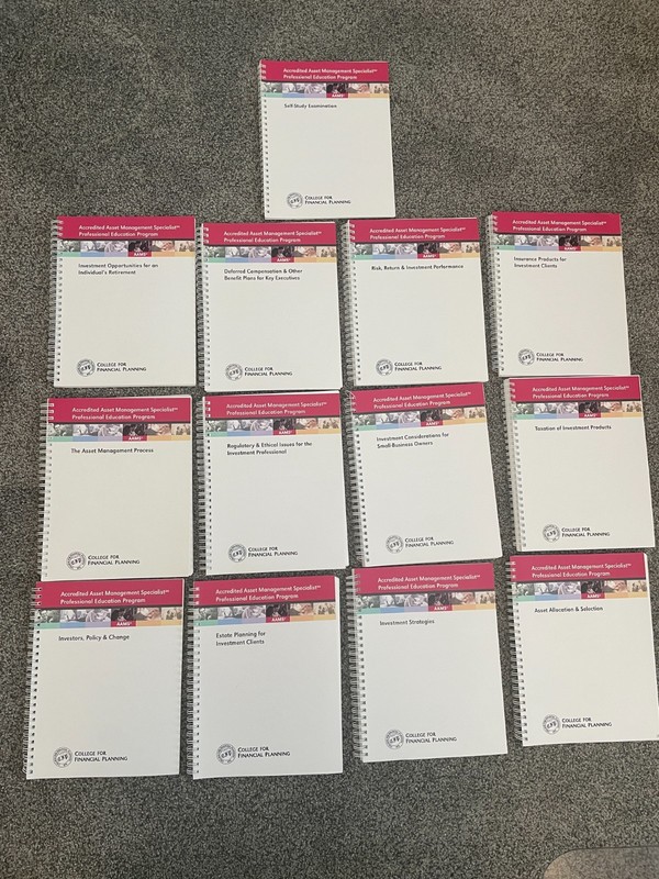 College for Financial Planning "Accredited Asset Management Specialist" Books