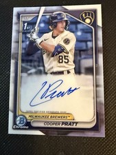 2024 Bowman Chrome Prospect Autographs #CPACPR Cooper Pratt 1st Bowman Clean