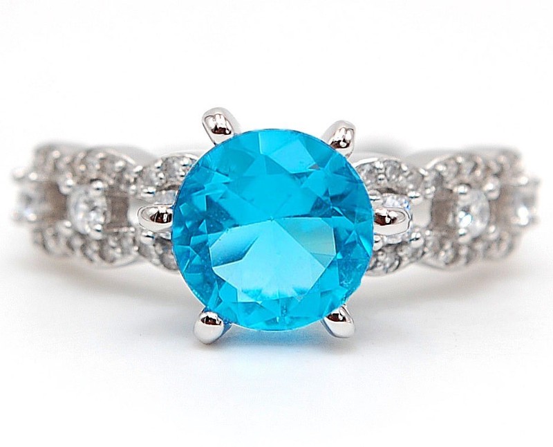 4CT Heat Treated Blue Topaz 925 Solid Sterling Silver Ring Jewelry Sz 6 G2-8