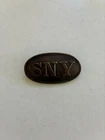RARE Civil War Era Small “SNY” New York Plate Belt Buckle, Oval Brass