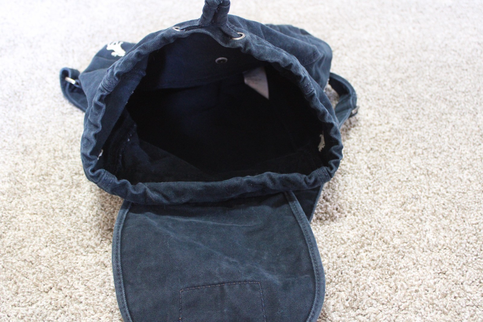 Abercrombie Fitch Backpack Navy Moose Stitched Rare image 2