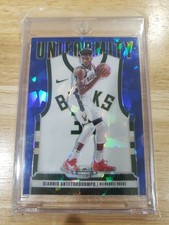 2020-2021 Contenders Optic Giannis Antetokounmpo Blue Cracked Ice Uniformity...