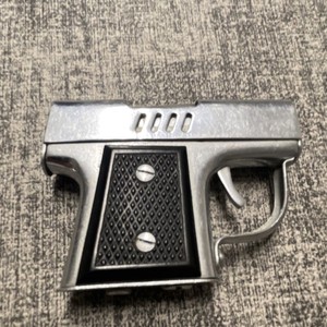 Gun-Shaped Collectible Lighter Chrome Black Made in Occupied Japan