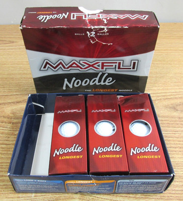 MAXFLI NOODLE GOLF BALLS 3 SLEEVES OPEN BOX NEW 9 BALLS