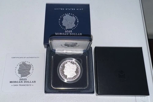 2025 .999 Morgan Silver Dollar Proof W/ Boxes & Paper