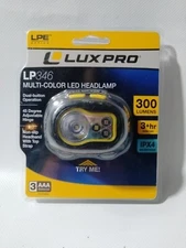NEW! Lux-Pro LP346 300-Lumen LED Headlamp 3 Color-Changing Head Light!