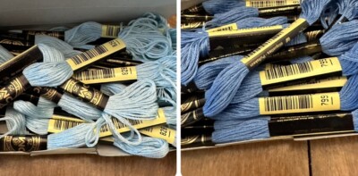 DMC Embroidery Floss Mix 2 Colors Mouline Special 25 Cotton France Lot 45 Skeins