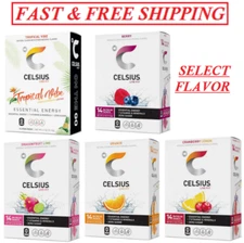 CELSIUS On-the-Go Powder Stick,Zero Sugar,2.5Oz,14 Sticks per Pack,Select Flavor