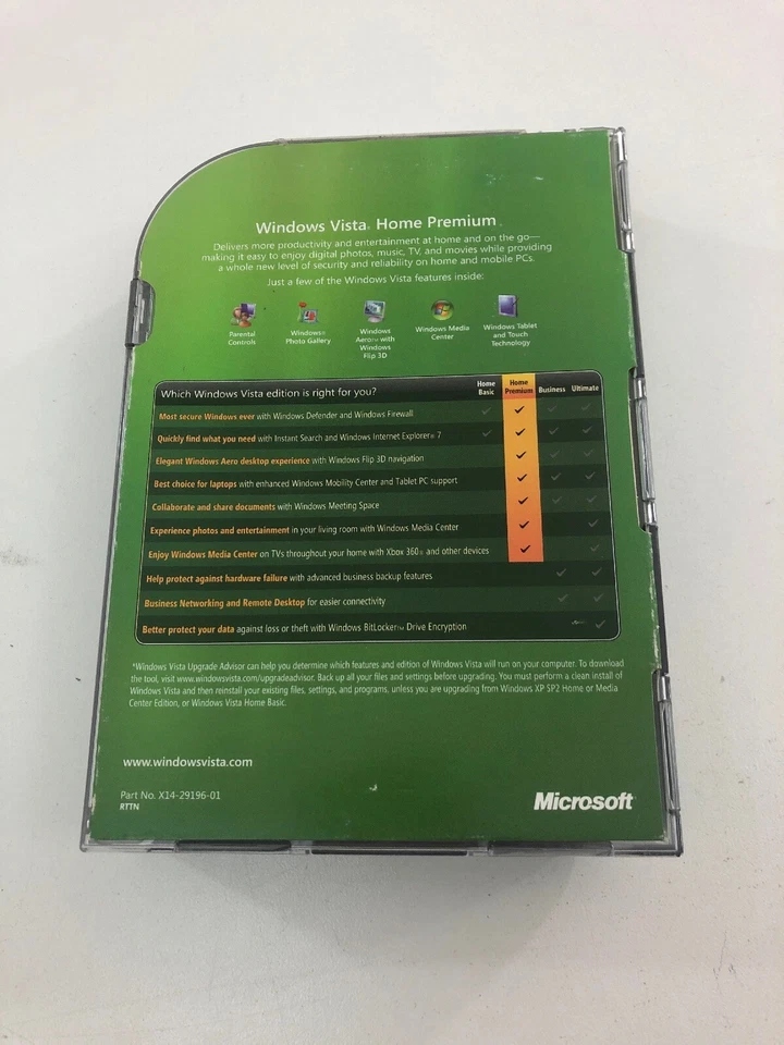 Microsoft Windows Vista Home Premium Upgrade (New, Sealed) - Image 3 of 4