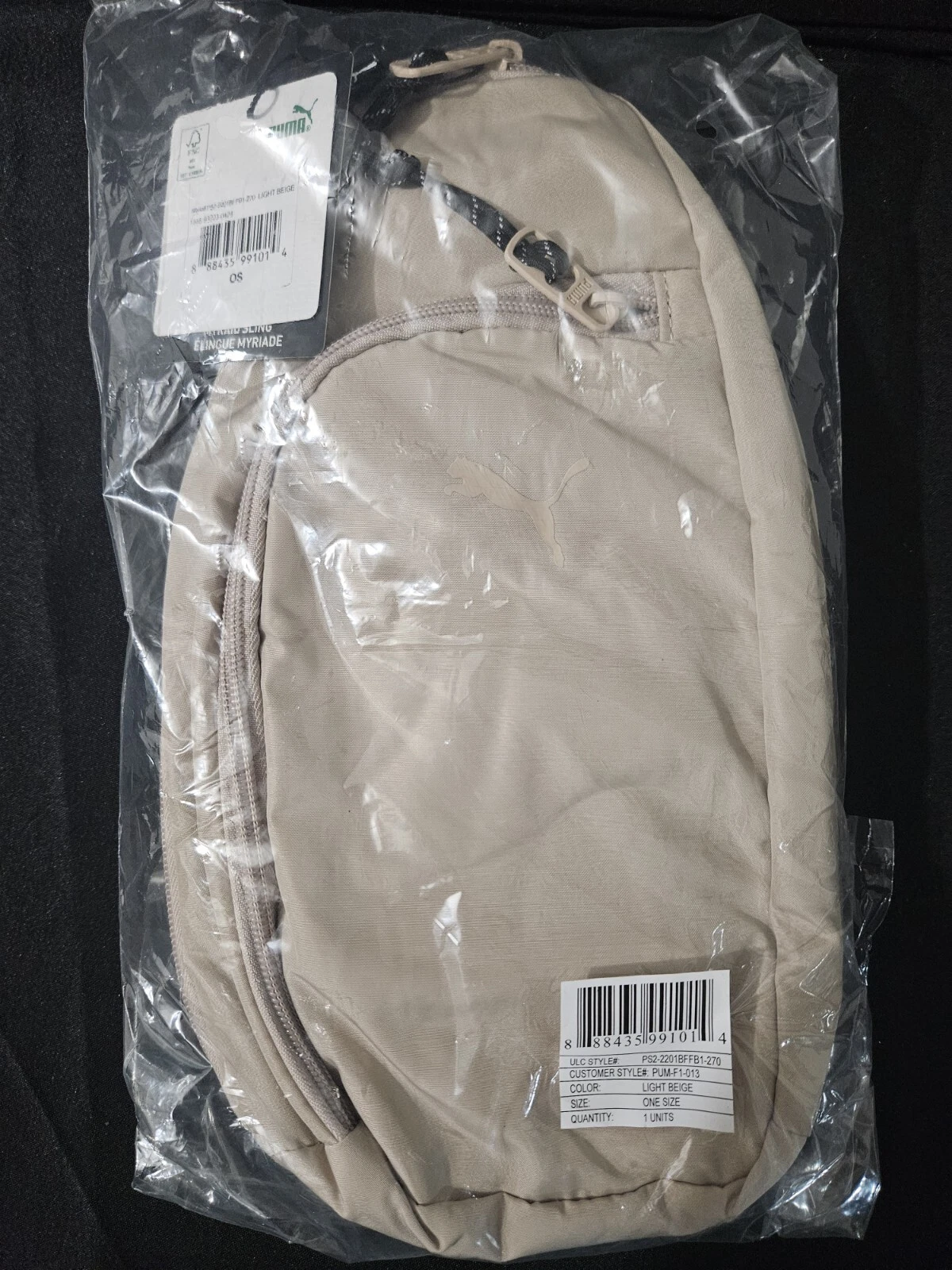 Borsa a tracolla donna Puma Evercat Myriad slingback beige chiaro nuova con etichetta