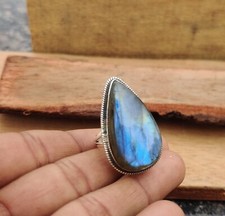 Beautiful Labradorite Gemstone Ring 925 Sterling Silver Decent Ring Lovely Ring