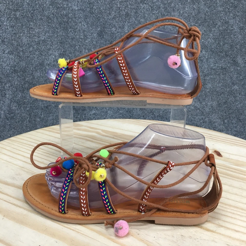 Босоножки женские Mossimo Supply Co 7 с ремешками разноцветные повседневные с открытым носком на блочном каблуке - Изображение 2 из 4