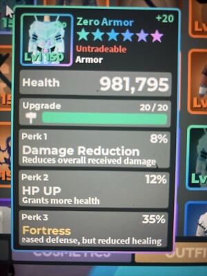 world zero Zero Armor Fully Upgraded