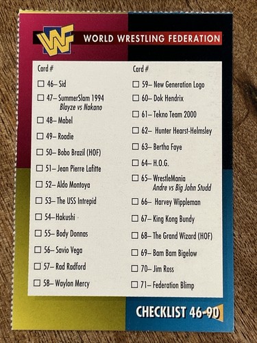 WWF Magazinkarte #90 Checkliste 1995 - Bild 1 von 3