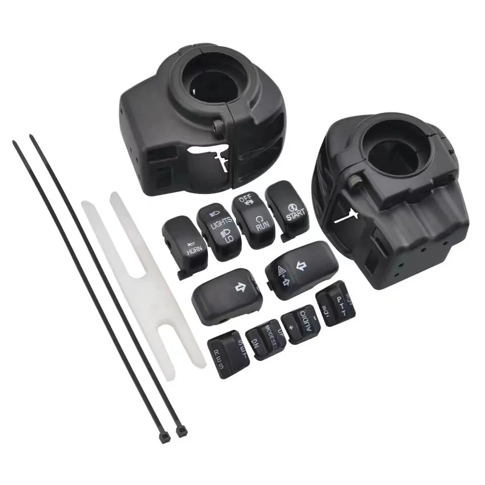 Interruptor de control manual negro carcasa cubierta interruptor tapa kit para Harley Touring 96-13 Foto 3 de 4