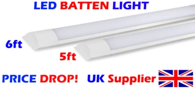 AUCTIONZ LTD Luz de tubo LED Batten panel lineal delgado luces de techo cobertizo de pared 5 pies 6 pies