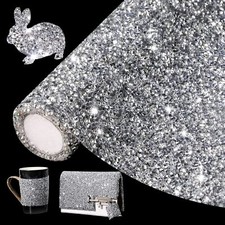 Silver Rhinestone Sticker Decal 9.4 X 15.8 Self Adhesive Bling Craft Sheet