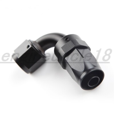 US SHIP 90 Degree 8AN AN8 -8AN Swivel Fuel Oil Hose End Fitting Adapter Black