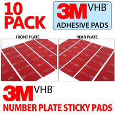10x Number Plate Sticky Pads 3M™ Very High Bond Adhesive Number Plate Fixings