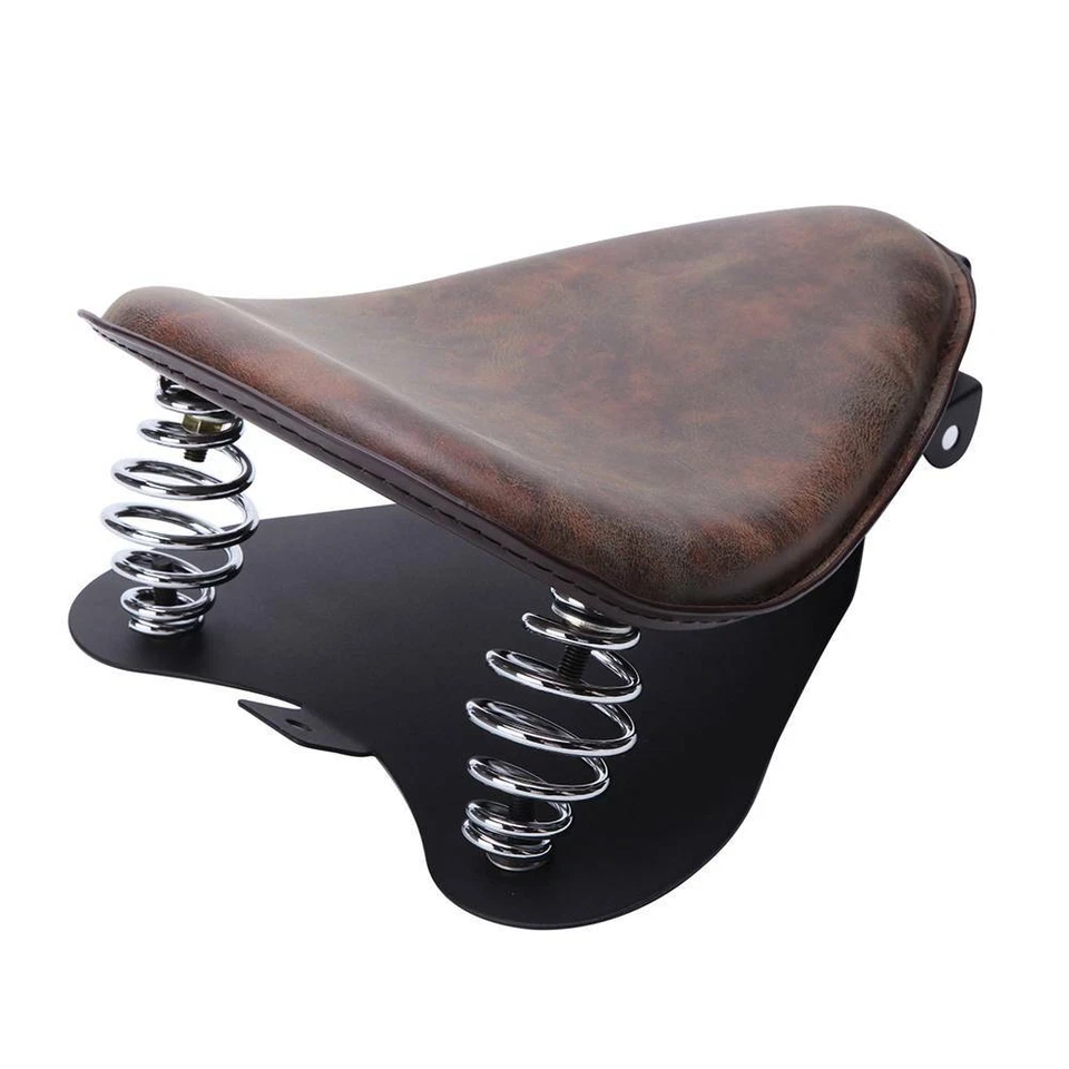 Motorcycle Spring Solo Seat W/Base Saddle For Harley Springer Heritage Softail - Image 2 of 4