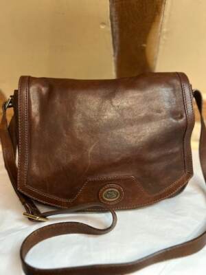 Lge THE BRIDGE dark chestnut leather satchel saddle xb shoulder bag  UK