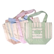 Trader Joe s Mini Pastel Stripe Canvas Tote Bag Limited Edition Set Of 4